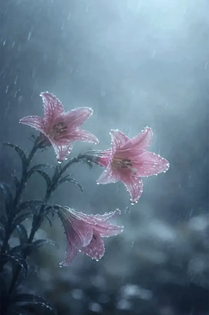 Artistic Rainy Flowers