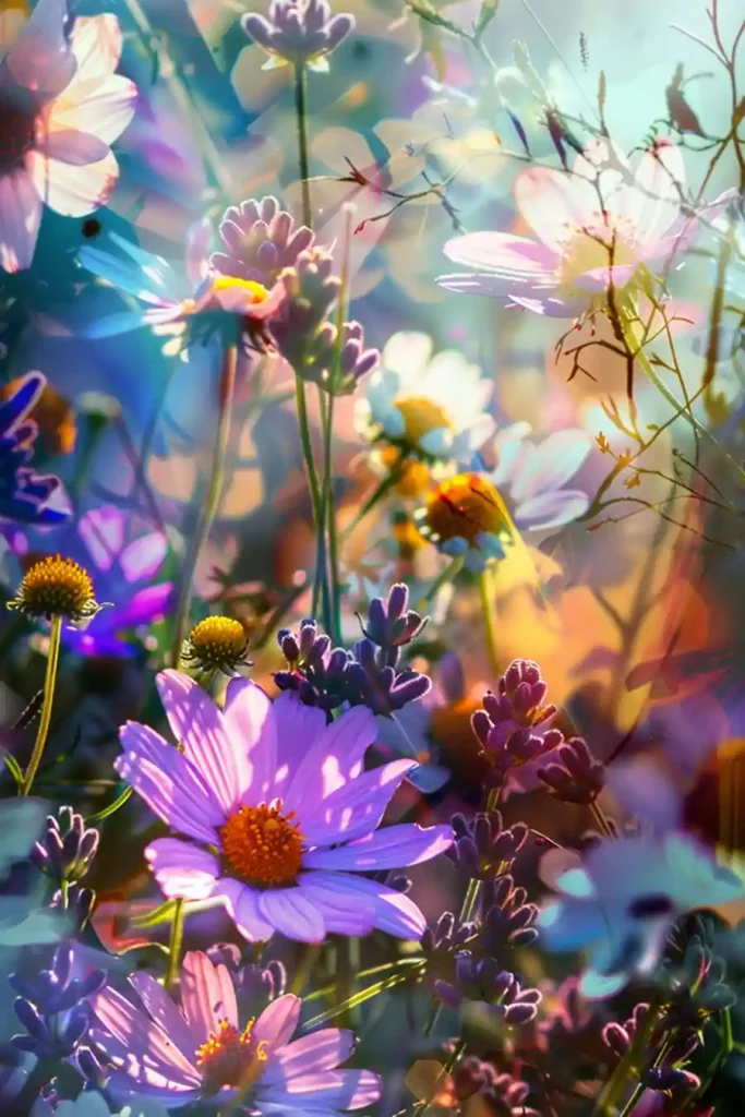 the closely gathered flowers and stems
