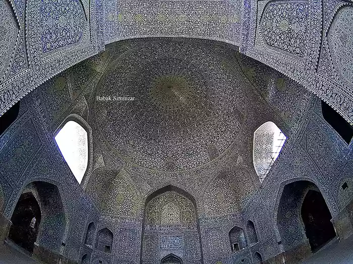 ceiling of main dome of shah mosque Isfahan
