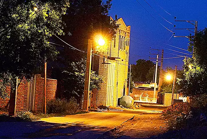 An alley in the village at the night