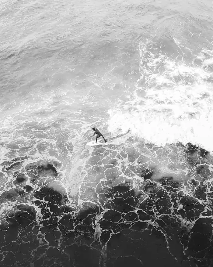 High-altitude photography from the beach
